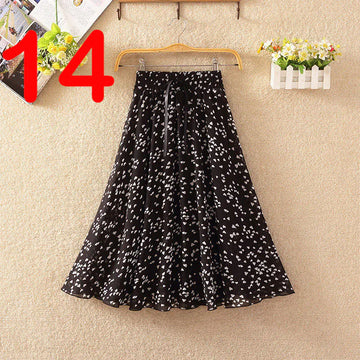 Summer Women's Lightweight Printed Chiffon Skirt