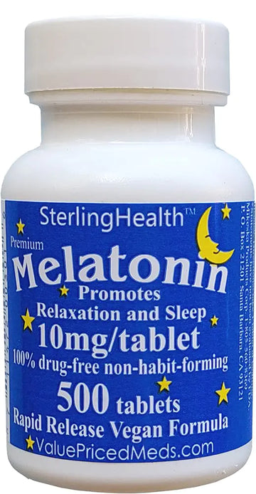Melatonin 500 count 10mg Quick Dissolve Vegan Super Strength