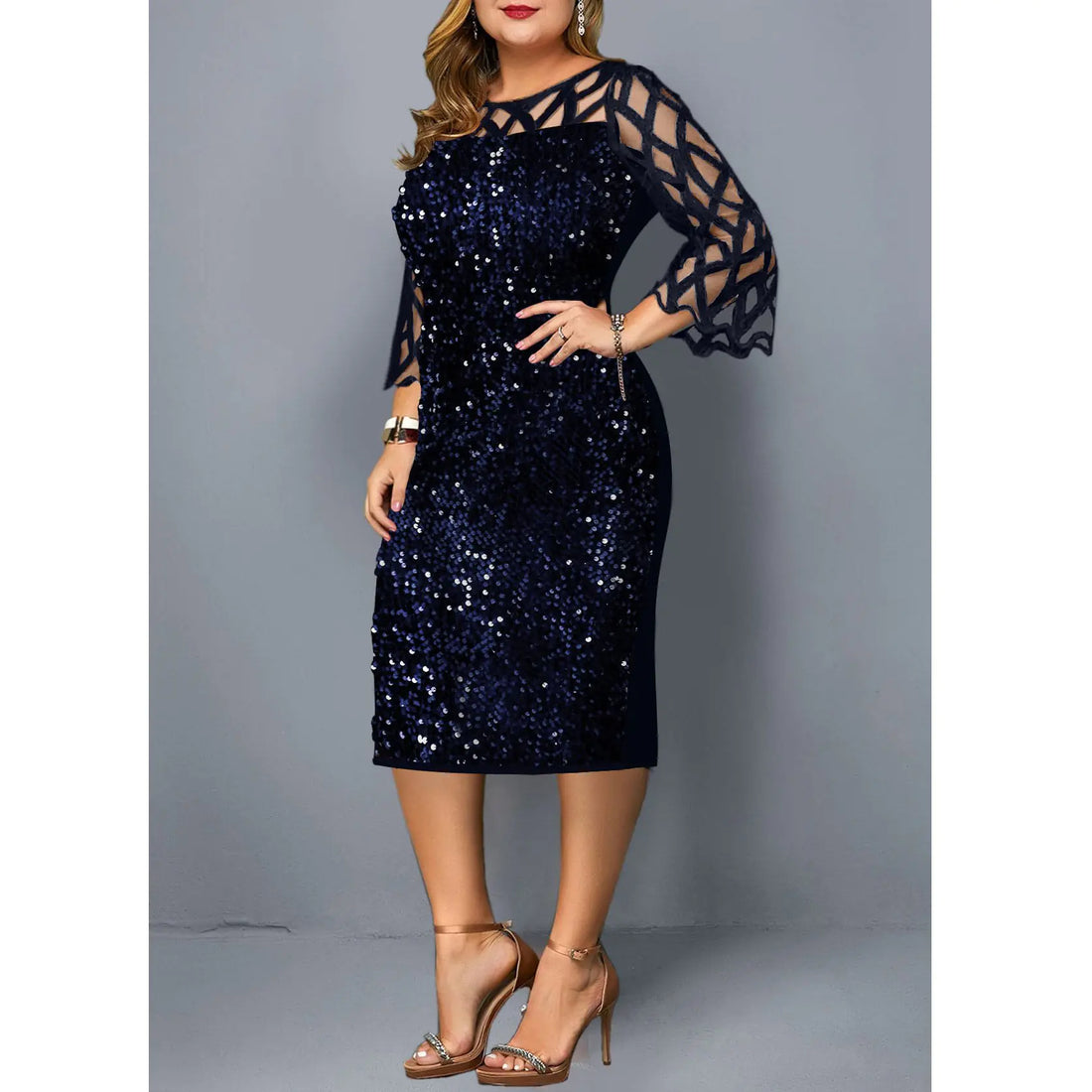 Plus Size Sequin Dress for Birthday Party
