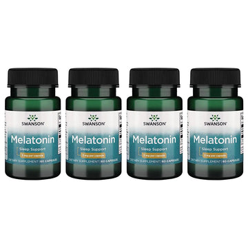 Swanson Melatonin 3 Milligrams 60 Capsules (4 Pack)