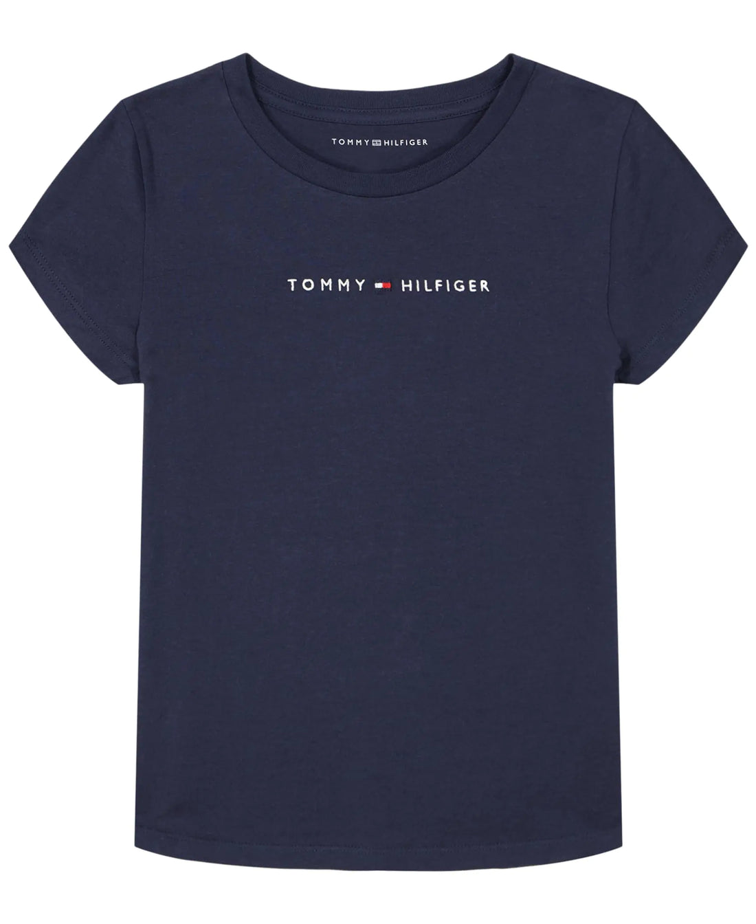 Tommy Hilfiger Girls Core Flag Tee Shirt (Big Kids) Pieced White Large (12-14 Big Kids)