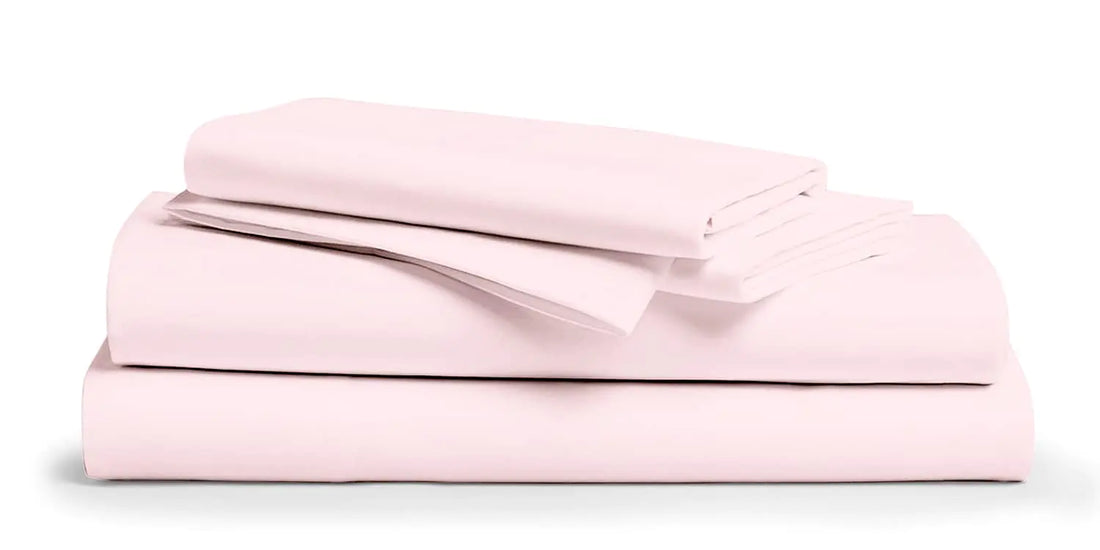 XOOX Linen California King Sheets - 500 Thread Count 100% Cotton Sheets California King 4 PC Cal King Sheets Set Extra Soft - Cooling Bed Sheets Deep Pocket California King Sheet Set - Blush