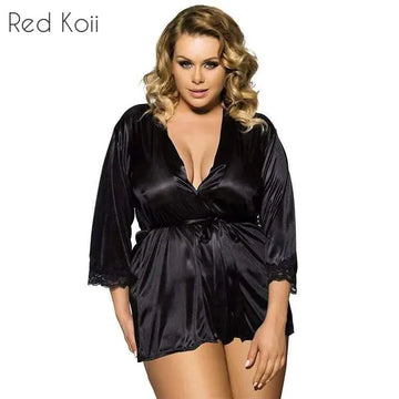 Plus Size Lingerie with Japanese Kimono Design