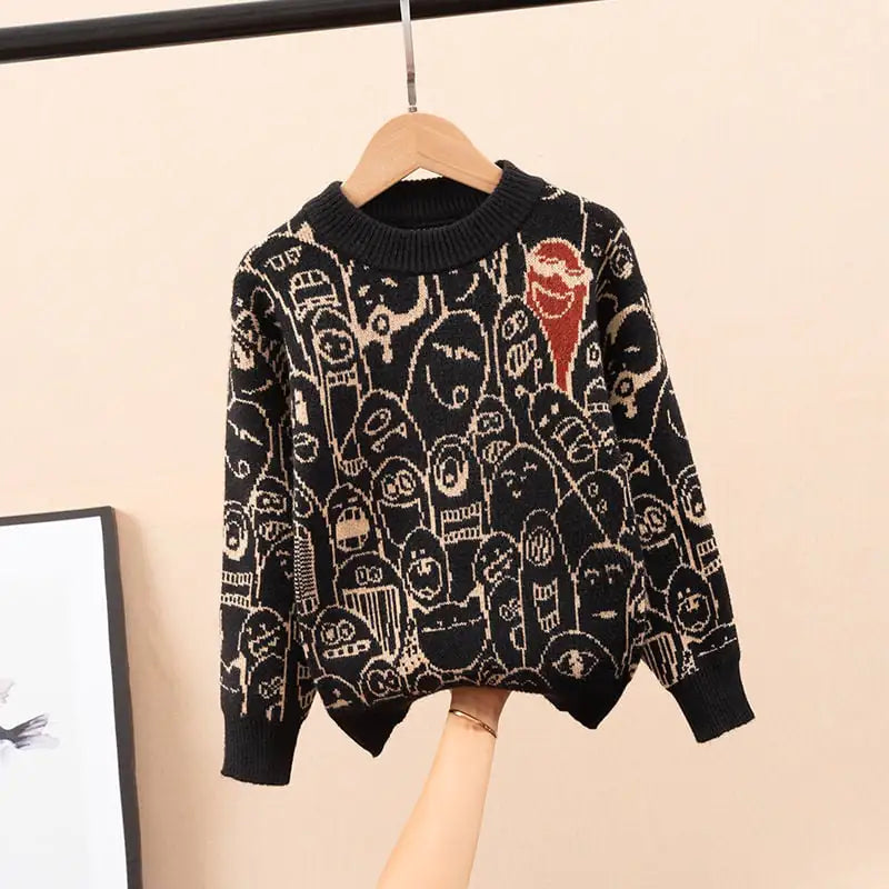 Korean Cartoon Sweater for Kids