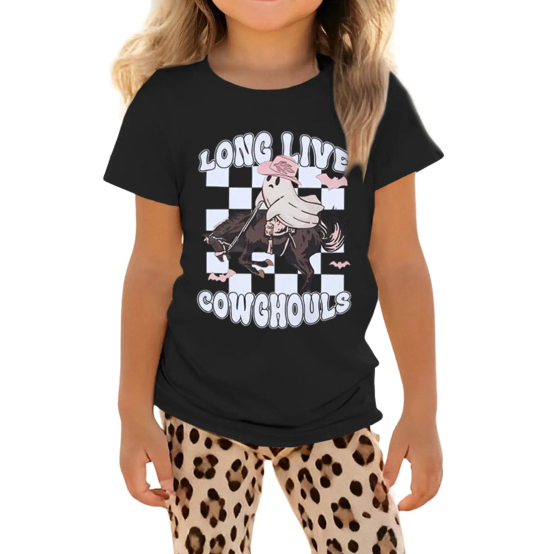 GLIGLITTR Toddler Halloween Shirt Baby Boys Girls Ghost Tshirt Creep It Real Short Sleeve Tee Tops Spooky Season Fall Clothes(Black44-5T)