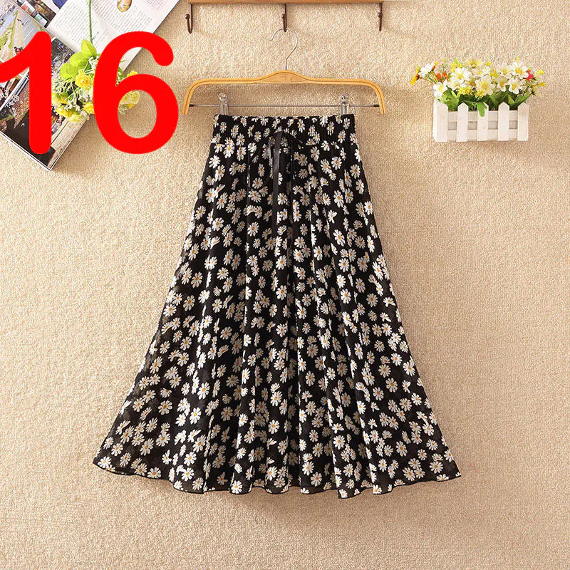 Summer Women's Lightweight Printed Chiffon Skirt