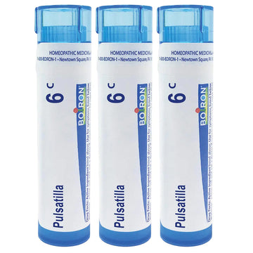 Boiron Pulsatilla 6c Homeopathic Medicine for Cold with Thick Yellow Discharge - Pack of 3 (240 Pellets)