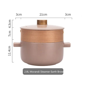 Morandi High-Temperature Porcelain Casserole with Steamer