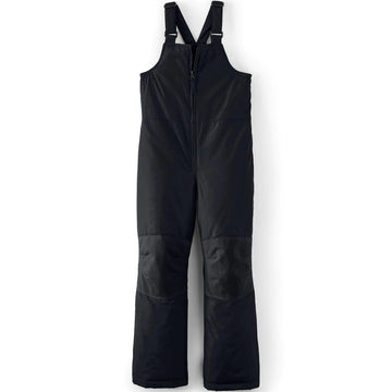 Lands End Kids Iron Knee Insulated Winter Snow Bibs Black Kids Small