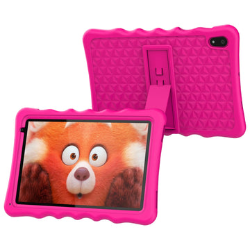 BYYBUO Kids Tablet 10.1 inch Android 13 Tablet for Kids 4GB RAM 32GB ROM 5000mAh Battery Toddler Tablets with Bluetooth WiFi Parental Control Dual Camera Shockproof Case (Pink)