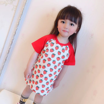 Kids' Strawberry T-Shirt Dress