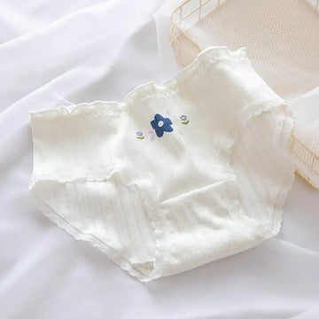 Floral Lace Hem Cotton Underwear
