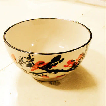Retro Plum Blossom Ceramic Bowl for Home Use