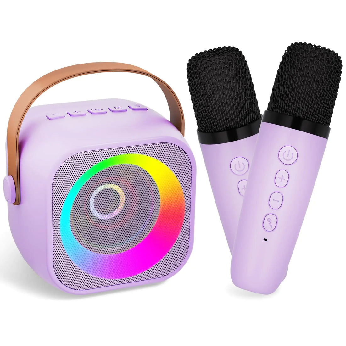 Amazmic Toys for Girls Karaoke Machine for KidsBirthday Gifts for Girl Age 3 4 5 6 7 8 9 10+ Year Old Boy Portable Speaker for Kid Mini 2 Karaoke Microphones Gift for Home Class Party- Purple 2Mic