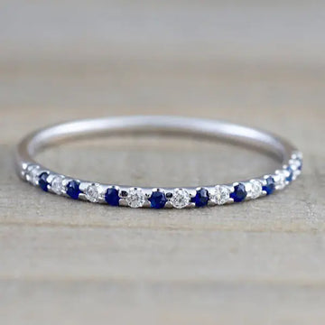 Sapphire Inlay Ring, Midi Ring, Jewelry