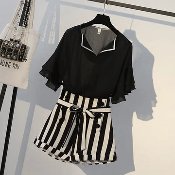 Plus Size Women's Slimming Two-Piece Outfit