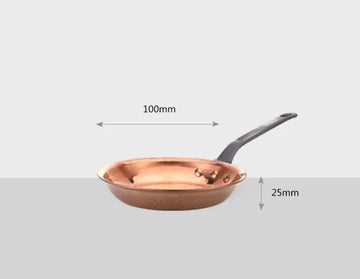 Copper Frying Pan, Non-Coated Skillet, Flat Bottom Pan