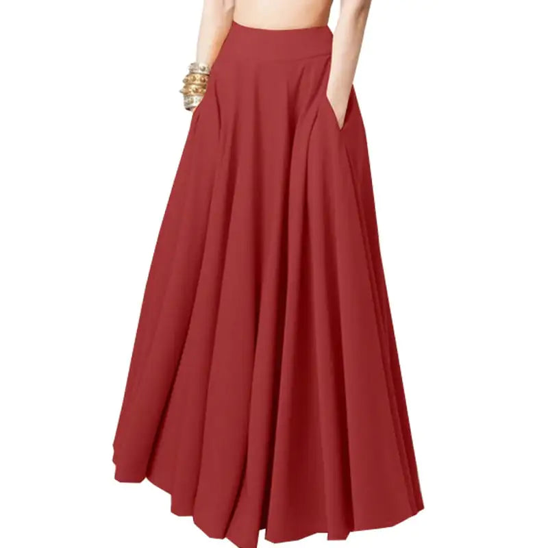 Plus Size Women's Pleated Half-Length Skirt