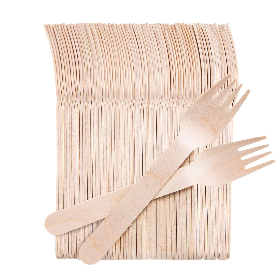 Weemium Wooden Forks Disposable - 300 Pack Splinter-free 6.5" Compostable Forks – Biodegradable and Eco friendly Wood Forks Disposable Utensils for Outdoors and Parties