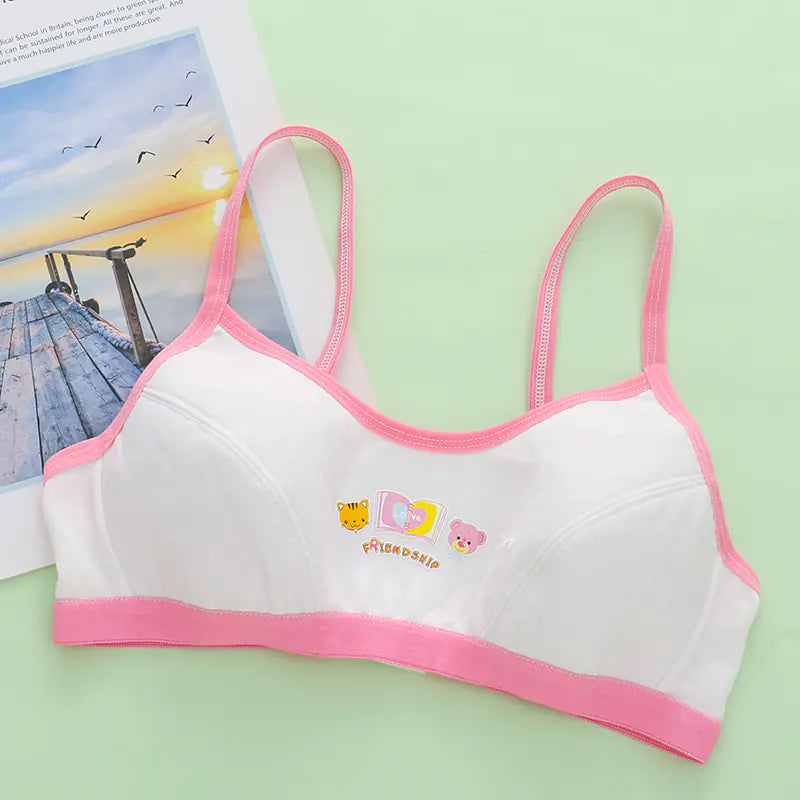 Girls Cartoon Animal Graphic Sports Bralette for Teens