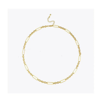 Retro Oval Gold-Plated Necklace in Fashion Style