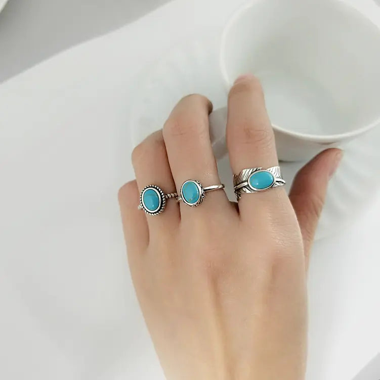 Vintage Feather Ring, Retro Style Feather Ring