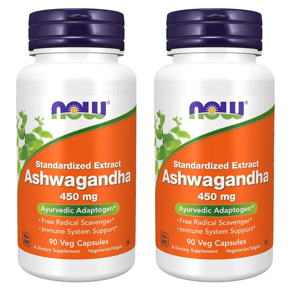 NOW Foods Ashwagandha Extract 450mg 90 VCaps (Pack of 2)