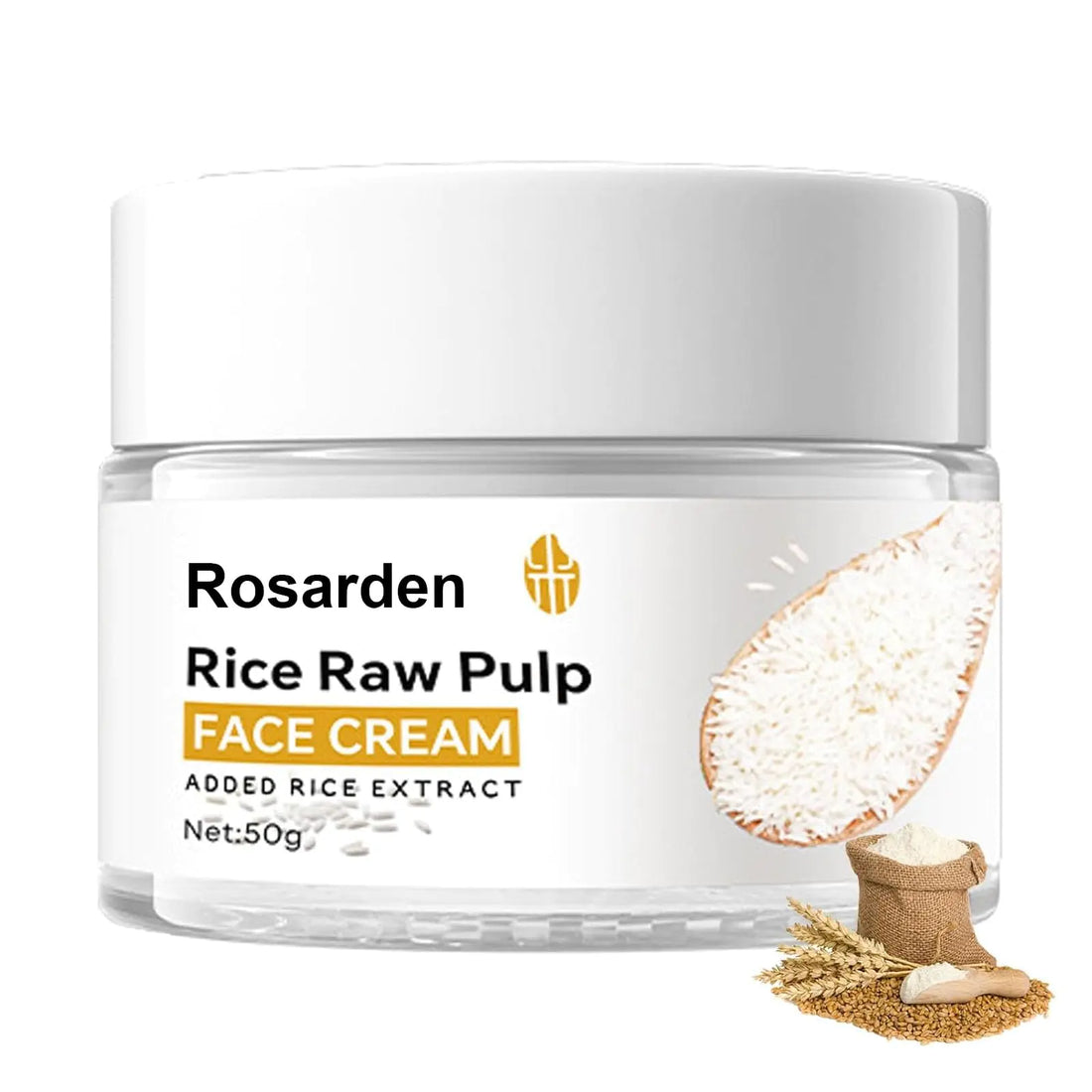 Rice Cream for Face Rice Raw Pulp Face Cream Rice Cream Moisturizer for Moisturizing Skin Shrink Pores Rice Extract Anti Aging Moisturizer Smoth Fine Line Restore Skin Elasticity