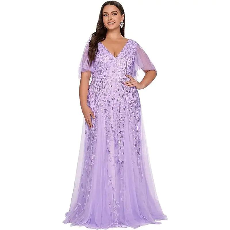 Plus Size Women's Sequined Fishtail Bridesmaid Dress