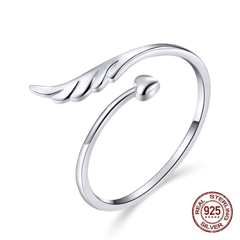 Angel Guardian Ring, 925 Wing Open Ring