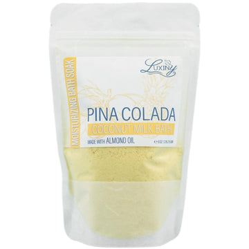 Luxiny Vegan Milk Bath Soak Made with Coconut Milk Powder & Sweet Almond Oil Which Creates A Bath Bomb Dust Soothing Fizz 8oz (Pina Colada)