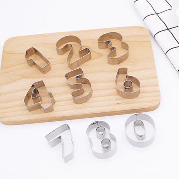 Stainless Steel Cookie Cutters with Number Shapes