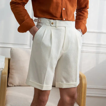Slim Casual Seersucker Shorts for Men