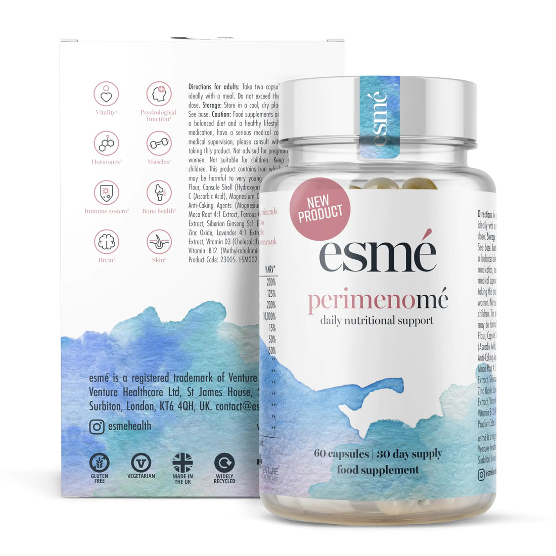 Menopause Supplements Perimenopause Supplements 1 Month Supply - Daily Support for The Early Stage of Menopause – 60 Capsules - Includes Ashwagandha Vitamins and Red Clover