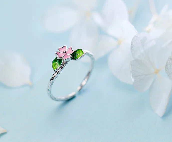 Floral Open Ring, Finger Ring, Silver Ring