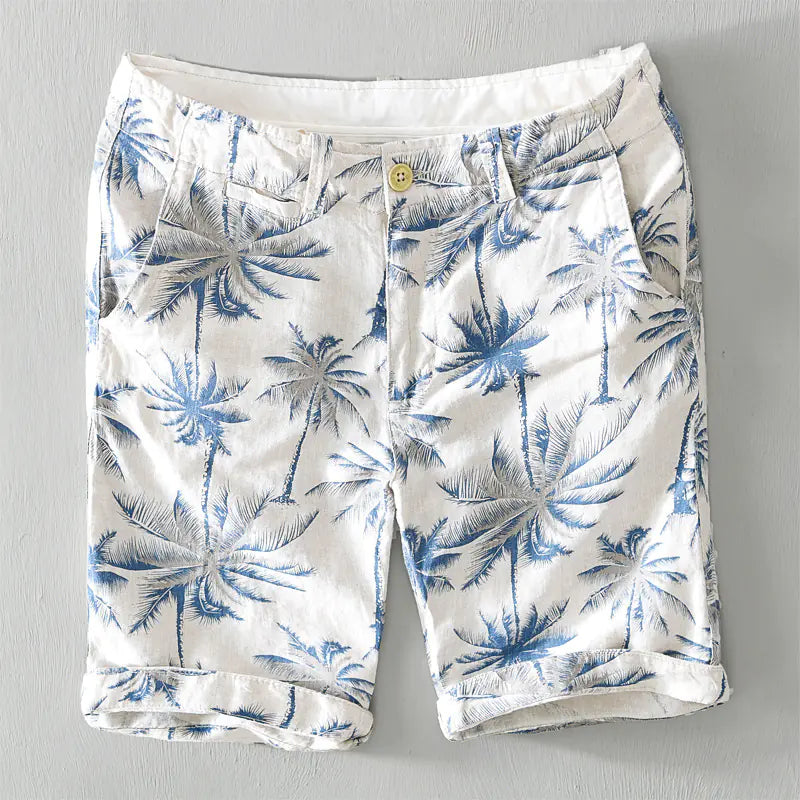 Coconut Tree Print Casual Beach Shorts for Holidays