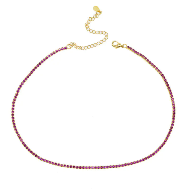 Personalized Simple Single Row Diamond Necklace