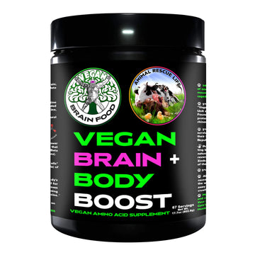 Vegan Brain & Body Boost: The Cherry On Top of A Plant-Based Lifestyle | Working Intelligence | Anti-Aging | Physical Fitness | Vegan Amino Acids - Creatine Taurine & Beta Alanine | 67 Servings/500g