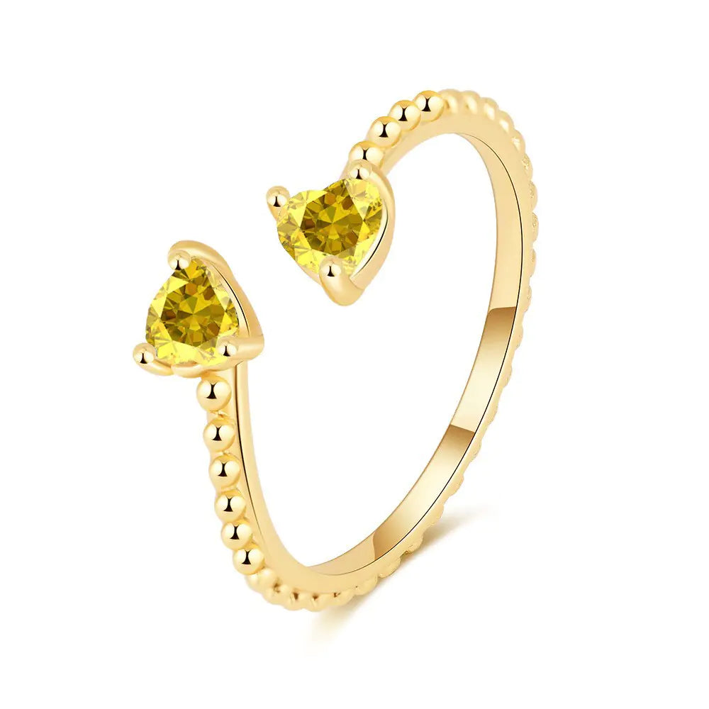 Adjustable Ring with 12 Birthstone Zircon Stones