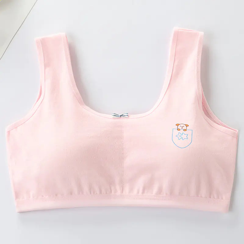 Breathable Underwire-Free Girls Tank Bra for Teens