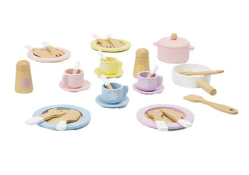 Montessori Wooden Dinnerware Set for Toddlers (One Set)