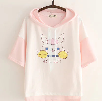 Hooded Mid Sleeve Top