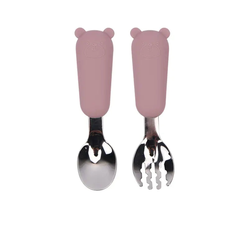Cartoon Bear Silicone Spoon for Kids' Tableware