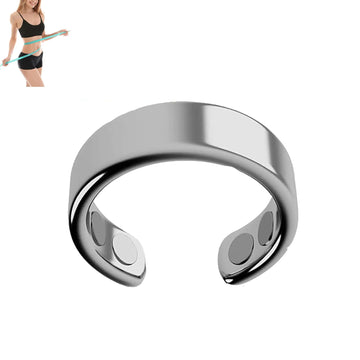 Olux Ring Olux Magnetic Ring Anti Snoring Ring Stainless Steel Magnetic Ring Lymphatic Magnetic Therapy Ring Adjustable Fatigue Relief Sleep Aid Magnetic Acupressure Rin (Silver)