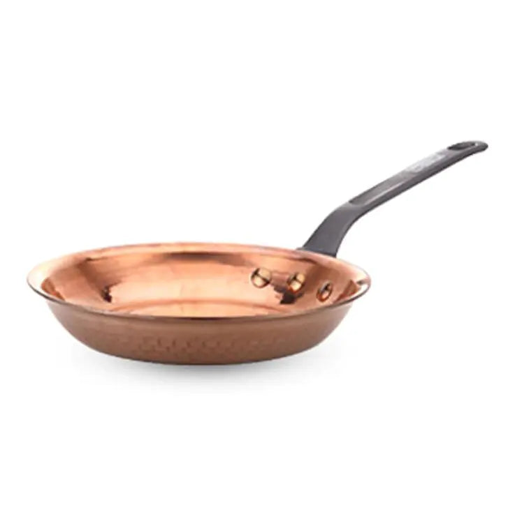Copper Frying Pan, Non-Coated Skillet, Flat Bottom Pan