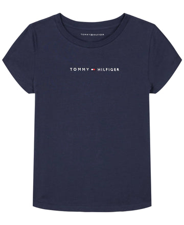 Tommy Hilfiger Girls Core Flag Tee Shirt (Big Kids) Pieced White Large (12-14 Big Kids)