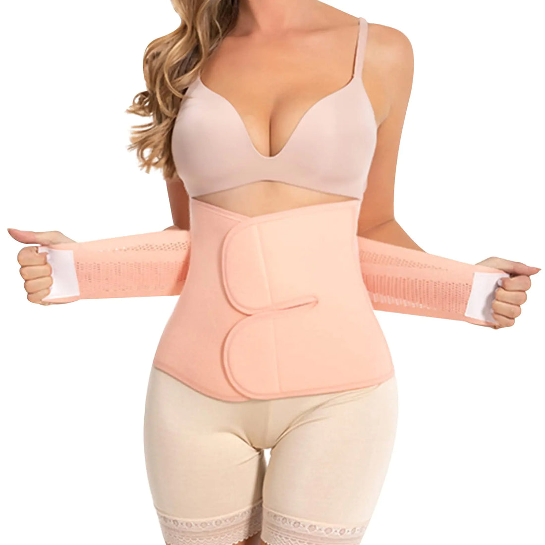 Trendyline Postpartum Essentials: Postpartum Belly Band - C Section Postpartum Belly Wrap - Recovery Belly Support Abdominal Binder Post Surgery Girdle Pink