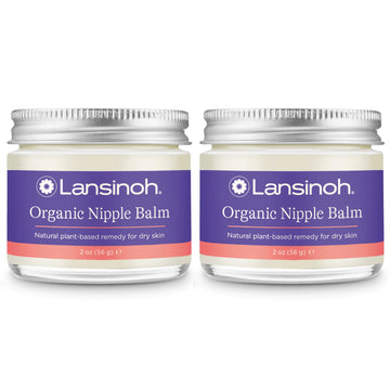 Lansinoh Organic Nipple Butter Nipple Cream Safe for Breastfeeding Baby Postpartum Essentials for Mom 2 Pack 4 Ounces Total