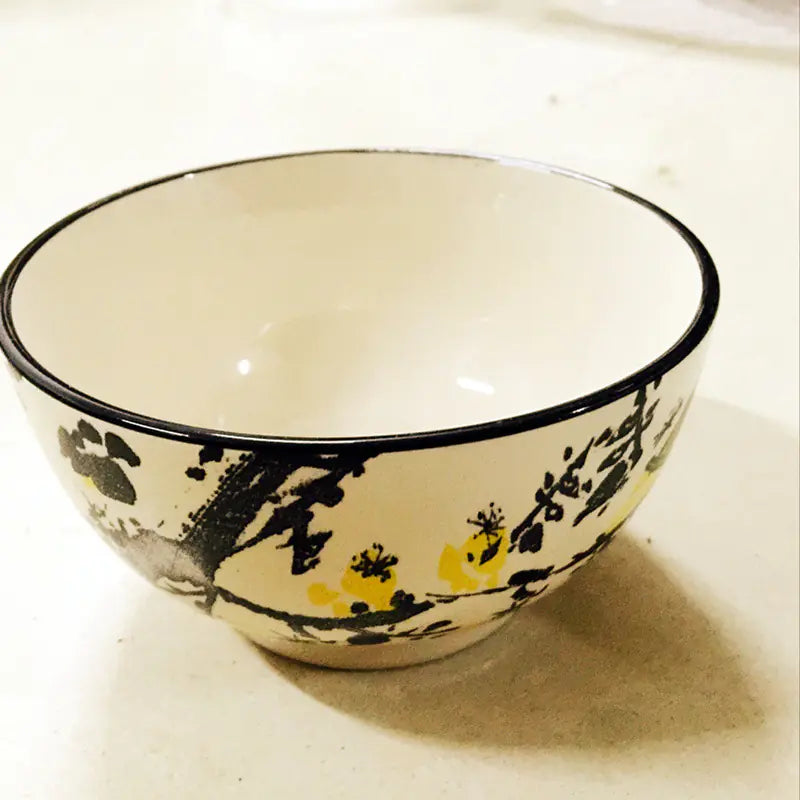 Retro Plum Blossom Ceramic Bowl for Home Use